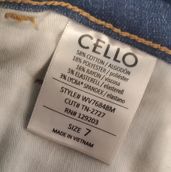 Cello High Waist Distressed Frayed Hem Skinny Denim Jeans Size 7 - Picture 6 of 9